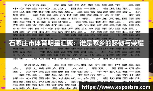 石家庄市体育明星汇聚：谁是家乡的骄傲与荣耀